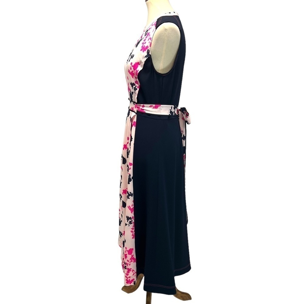 Tanya Taylor Navy Blue Silk Floral Tie Back Maxi Dress Womens 8 - Picture 6 of 15